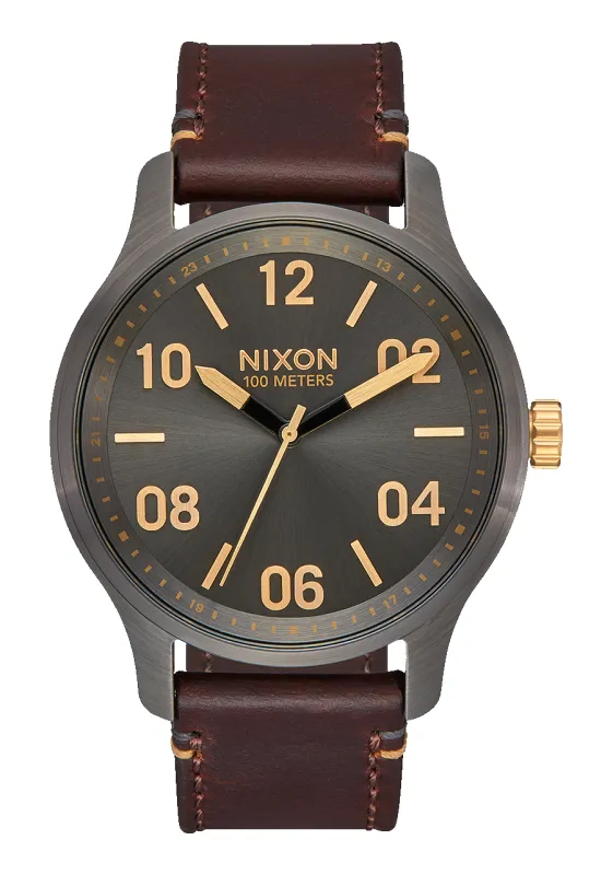 Patrol Leather - Gunmetal / Gold made by Nixon