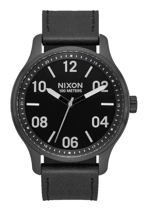 Patrol Leather - Black / Silver / Black made by Nixon
