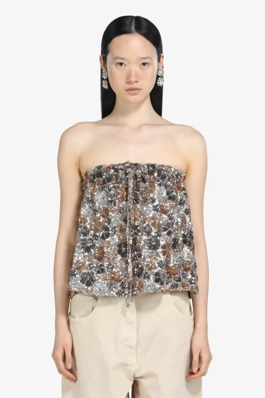 Top senza spalline con paillettes sold by No. 21