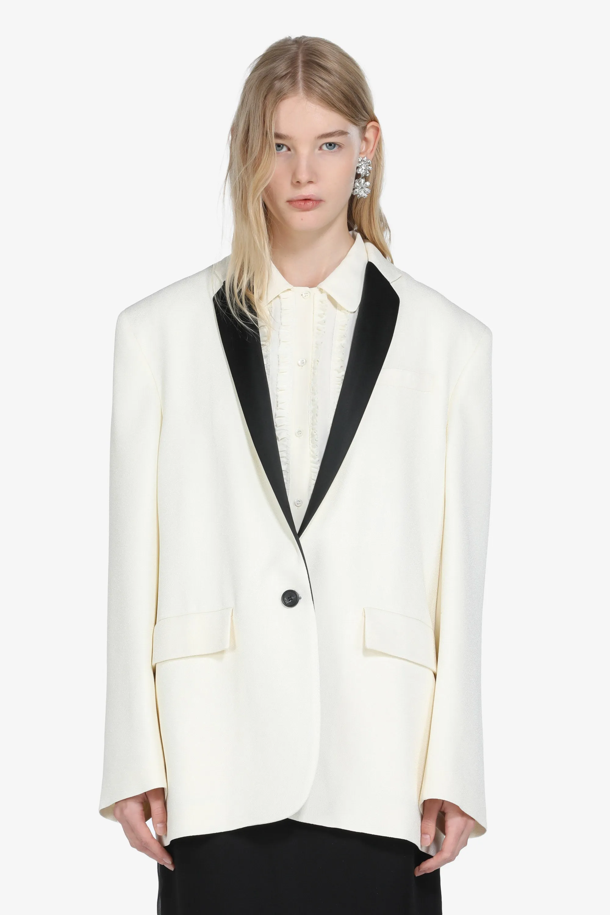 Blazer con revers a contrasto sold by No. 21