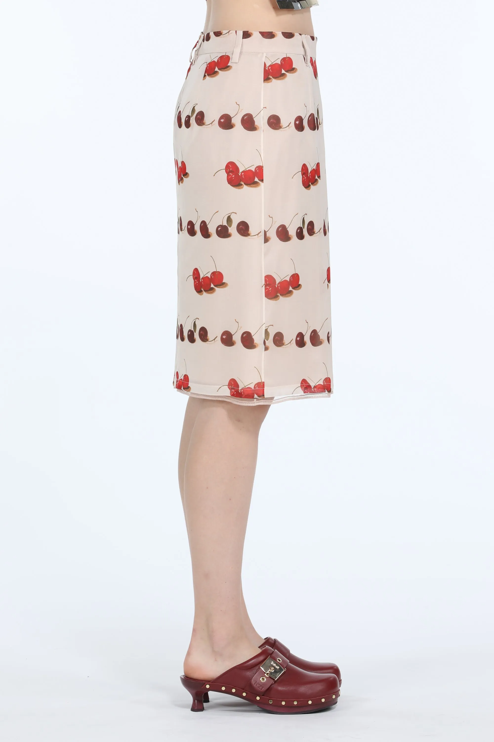 Gonna midi in seta con stampa sold by No. 21 product image thumbnail 3