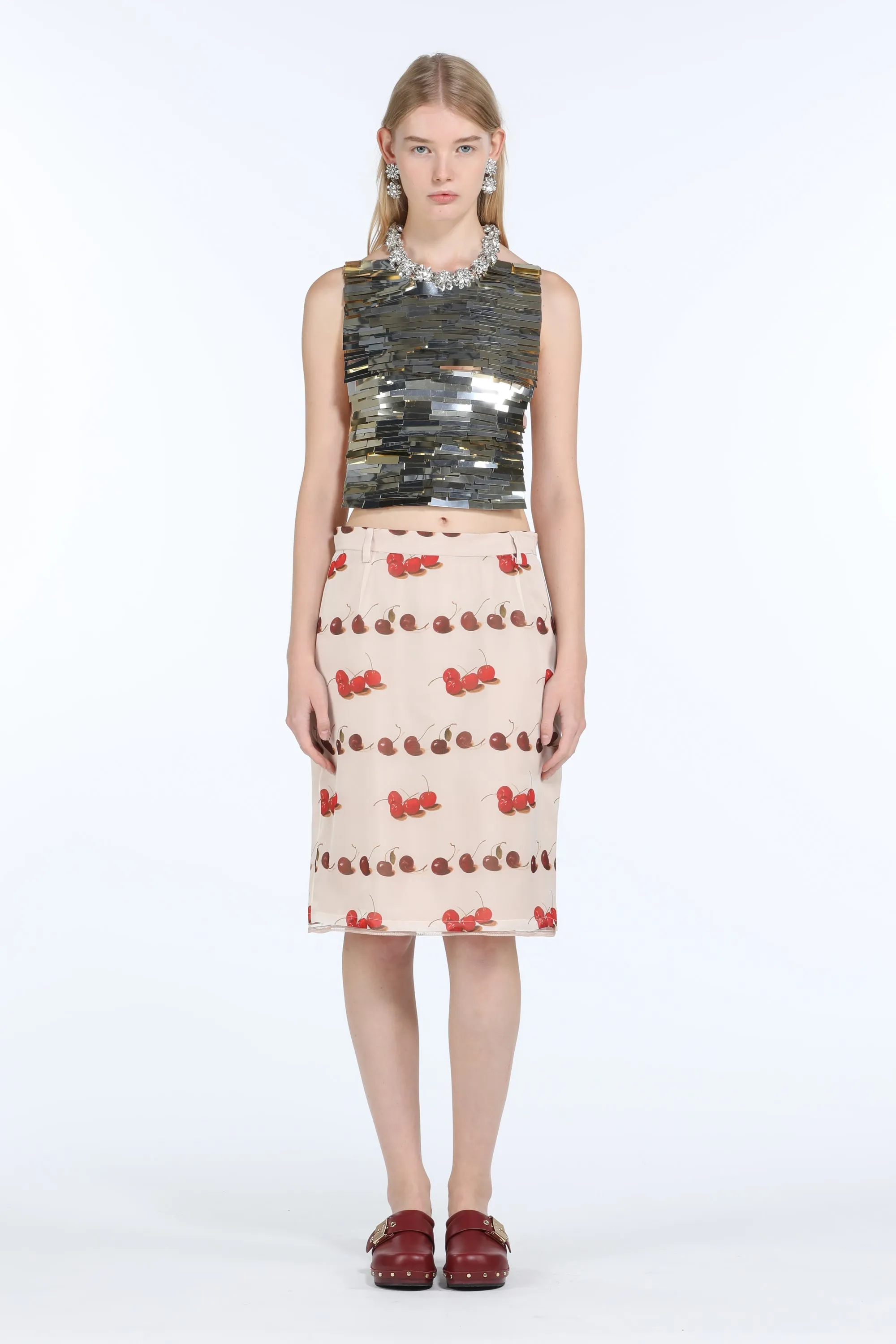 Gonna midi in seta con stampa sold by No. 21 product image thumbnail 4