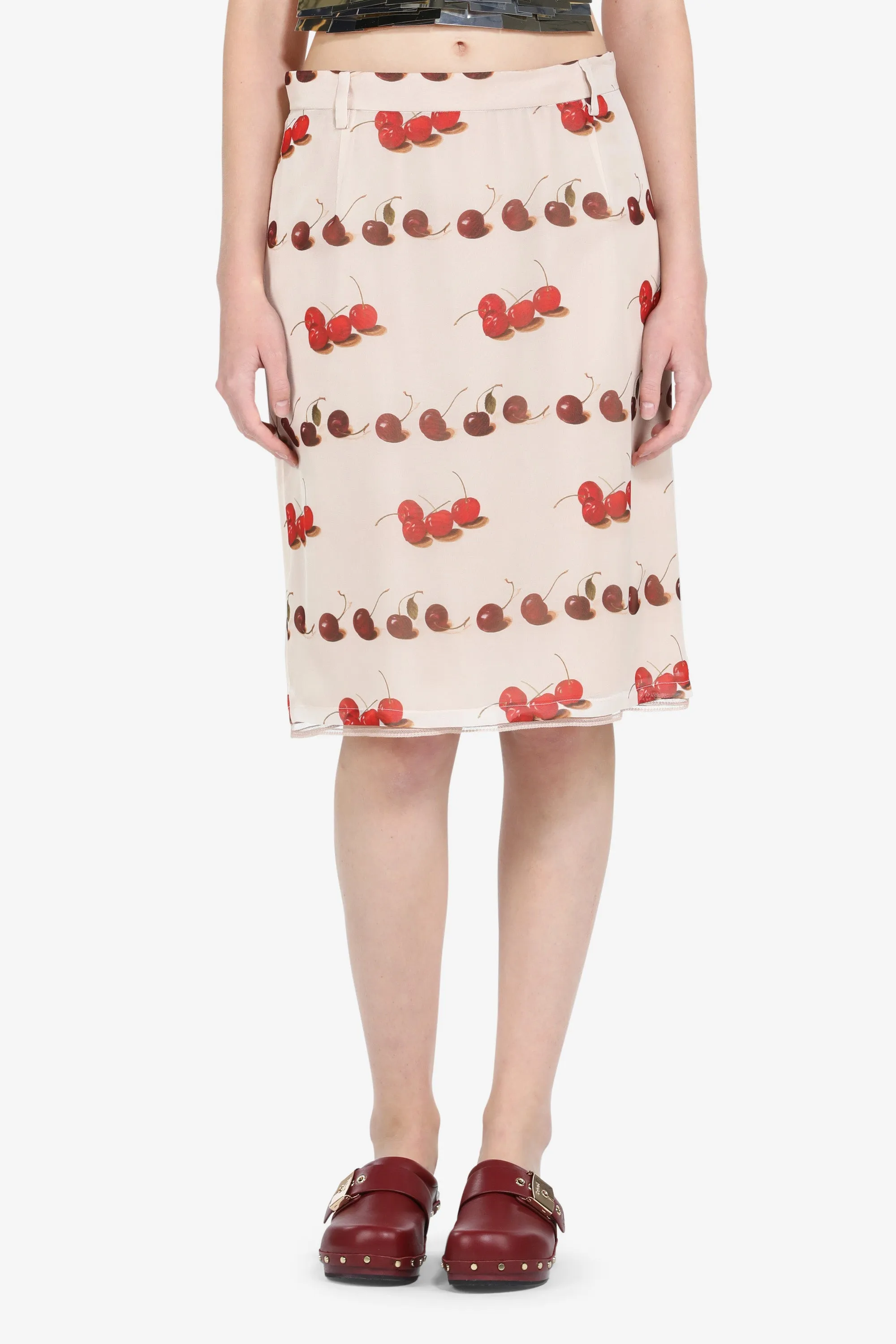 Gonna midi in seta con stampa sold by No. 21