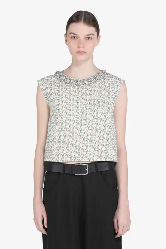 Crop top con motivo floreale sold by No. 21