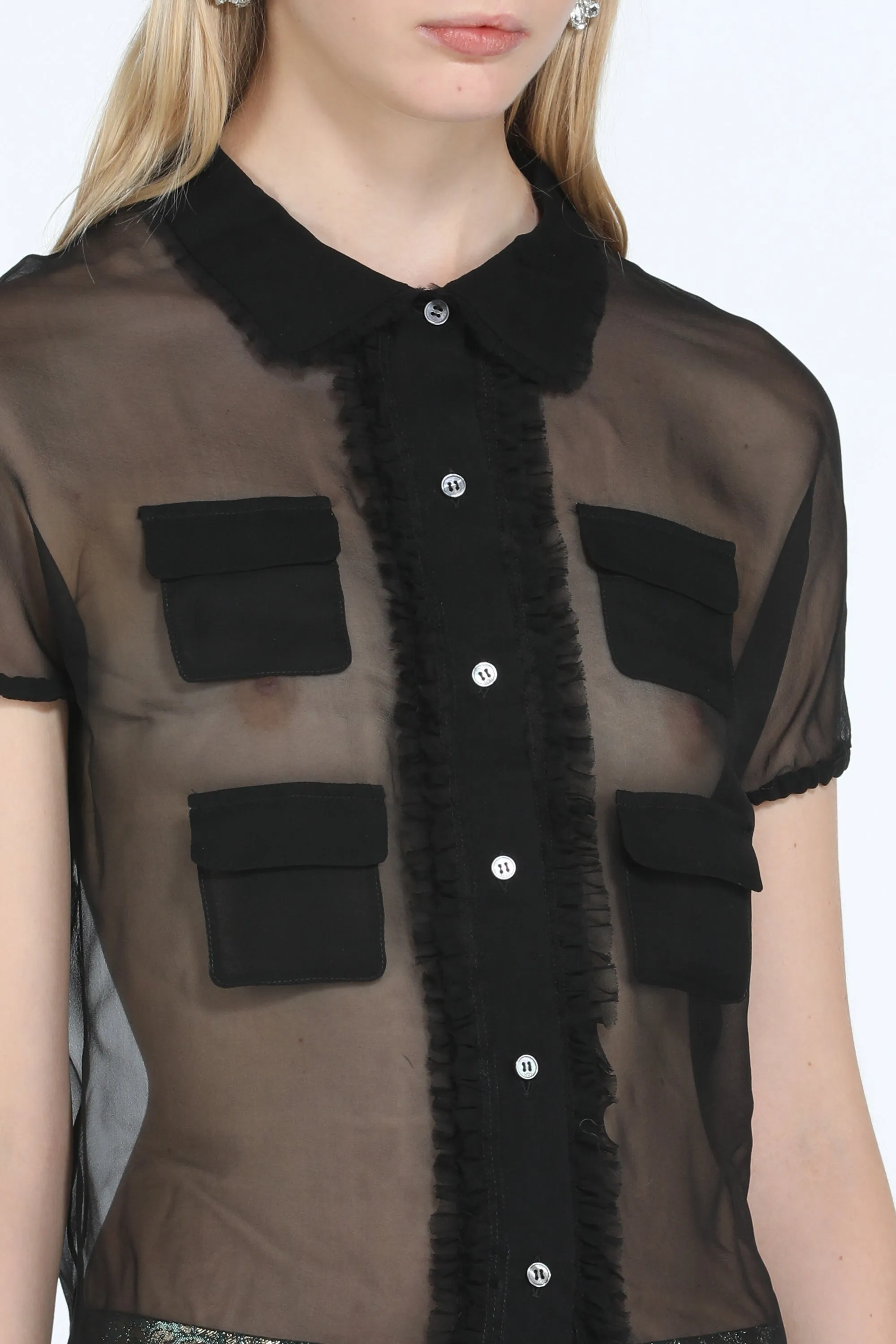 Camicia semitrasparente in seta sold by No. 21 product image thumbnail 5