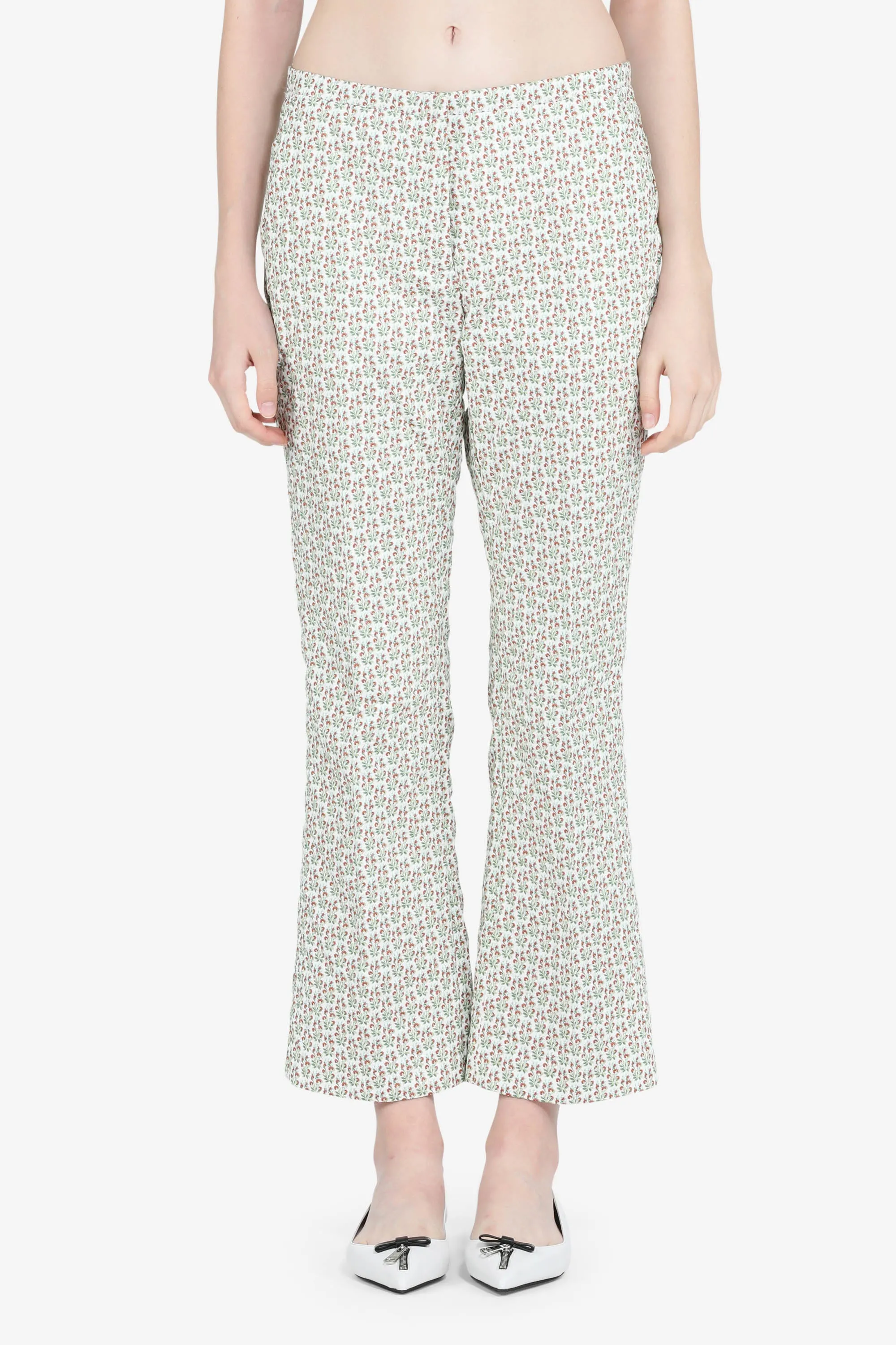 Pantaloni svasati cropped con stampa sold by No. 21