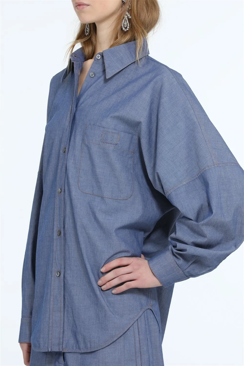 Camicia in cotone con taschino sold by No. 21 product image thumbnail 5