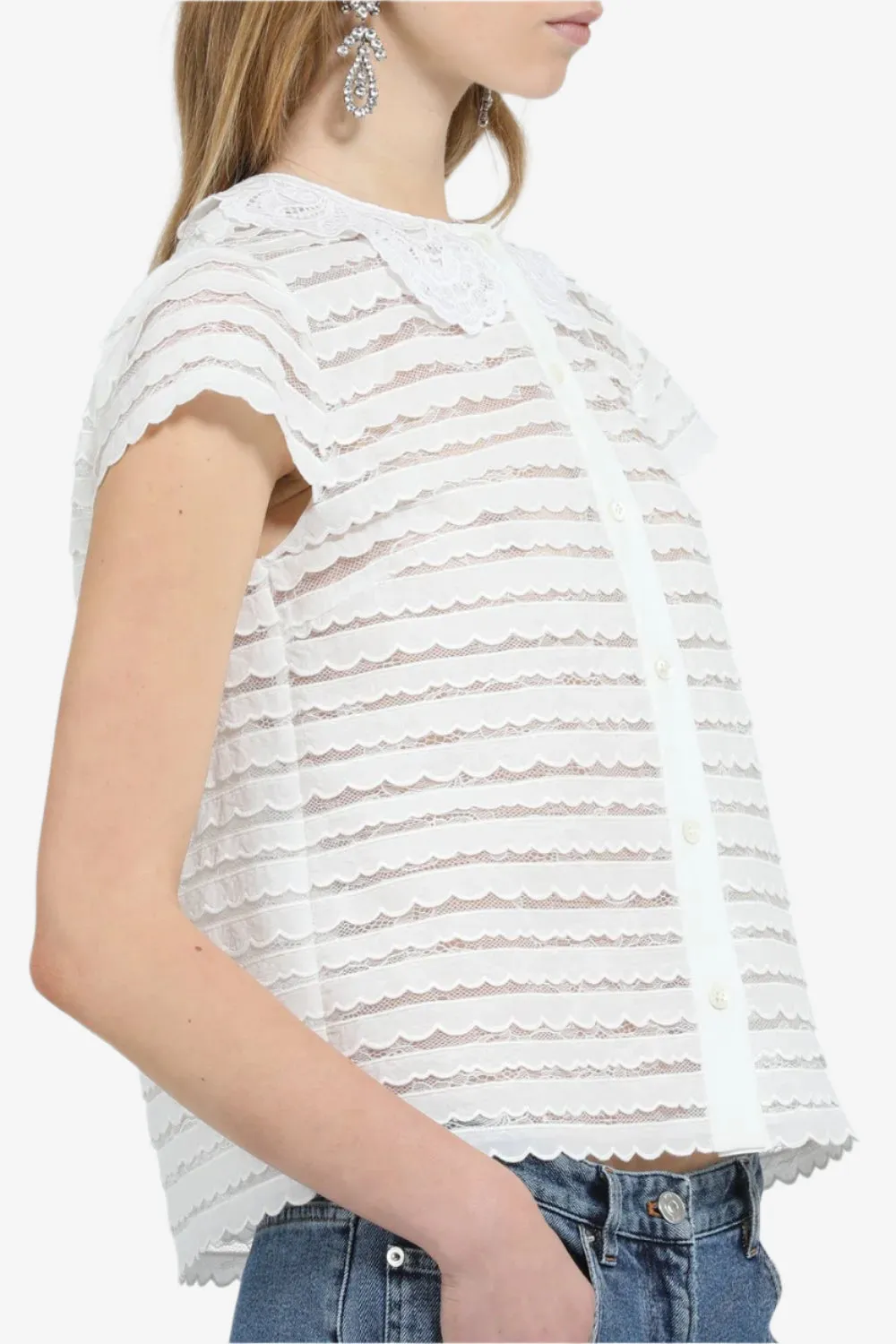 Camicia semi trasparente in pizzo sold by No. 21 product image thumbnail 5