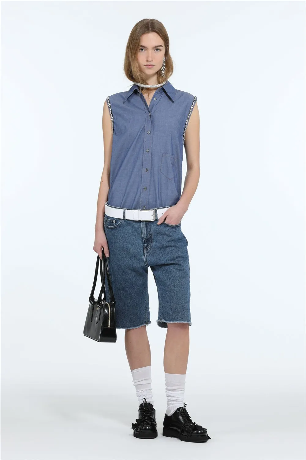 Bermuda in denim sold by No. 21 product image thumbnail 4