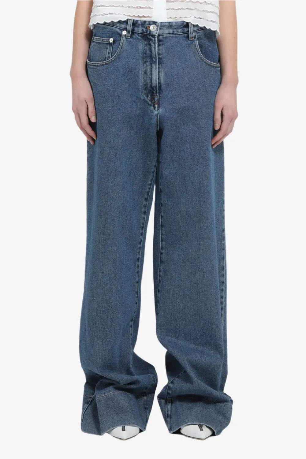 Pantalone in denim relaxed fit sold by No. 21