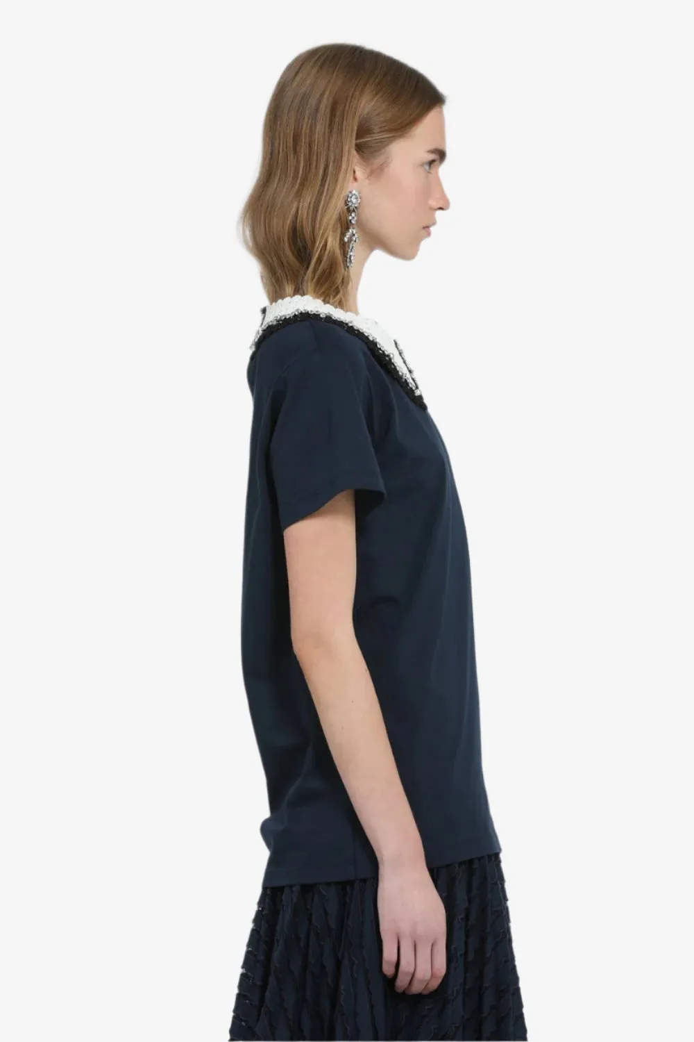 T-shirt con colletto ricamato sold by No. 21 product image thumbnail 3