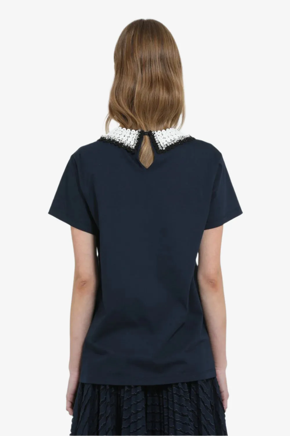 T-shirt con colletto ricamato sold by No. 21 product image thumbnail 2