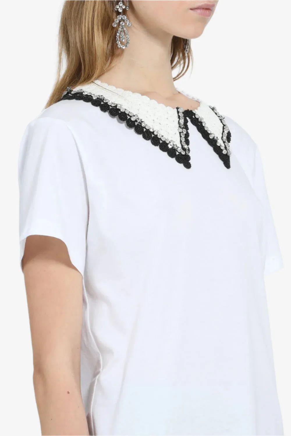 T-shirt con colletto ricamato sold by No. 21 product image thumbnail 5