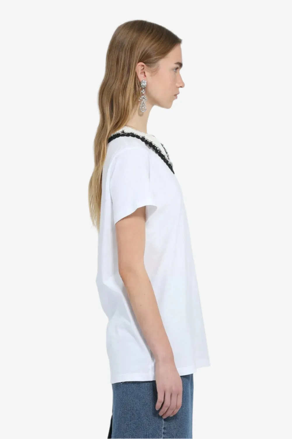 T-shirt con colletto ricamato sold by No. 21 product image thumbnail 3