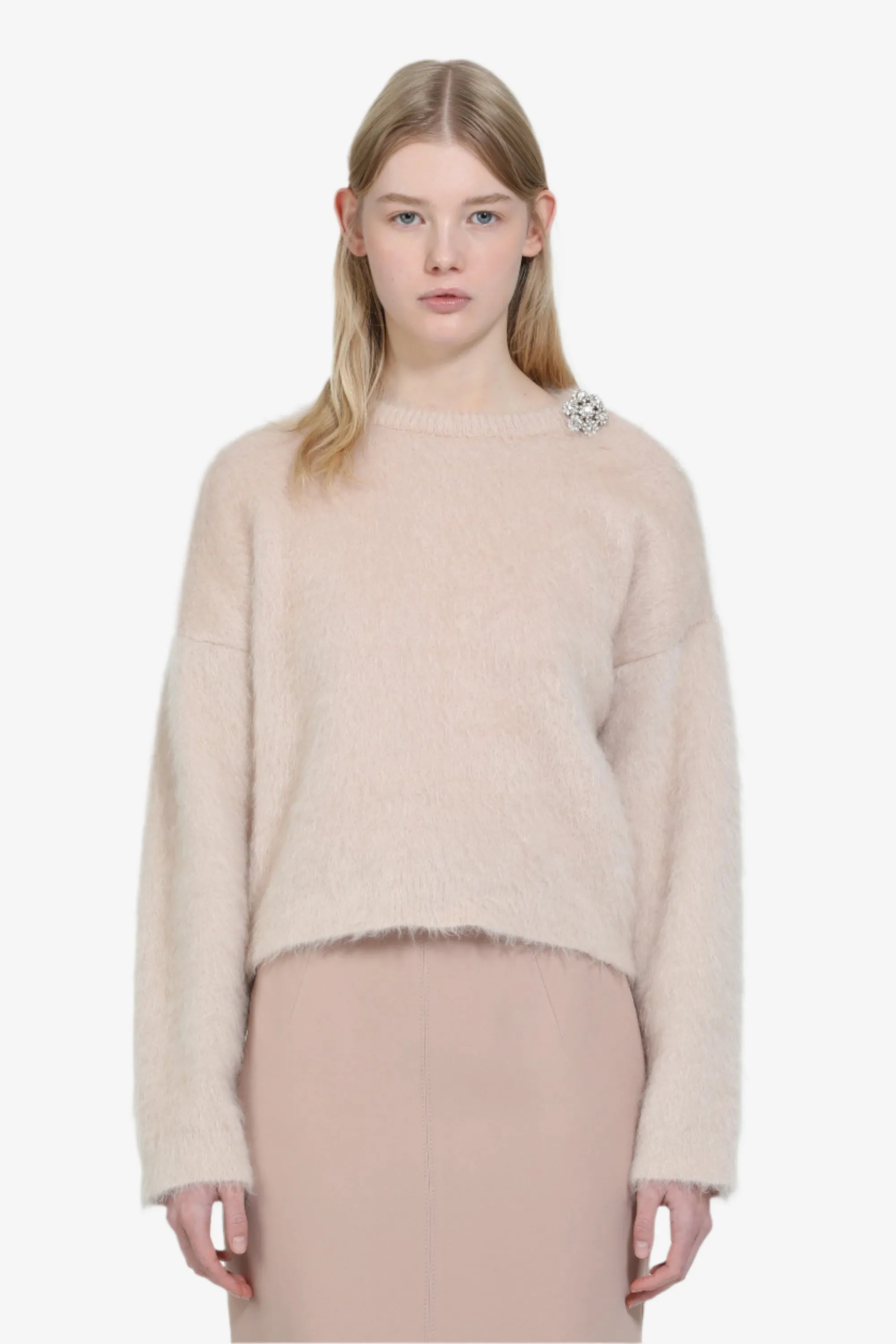 Maglione con bottone gioiello a fiore sold by No. 21