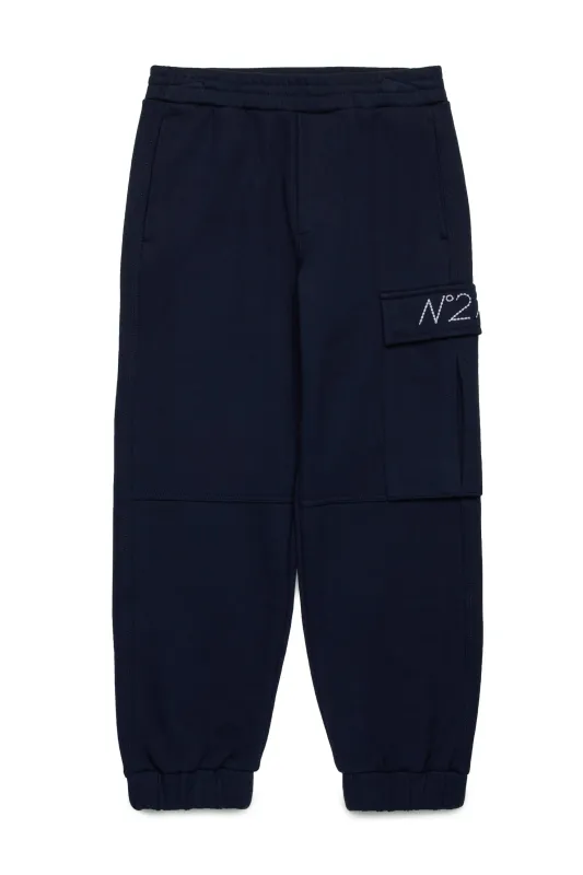 Pantaloni jogger in felpa con maxi tasca sold by No. 21