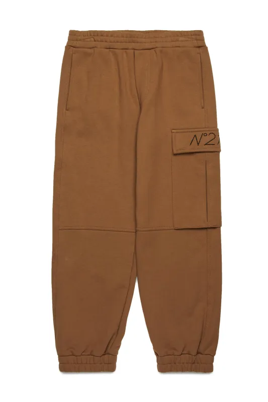 Pantaloni jogger in felpa con maxi tasca sold by No. 21