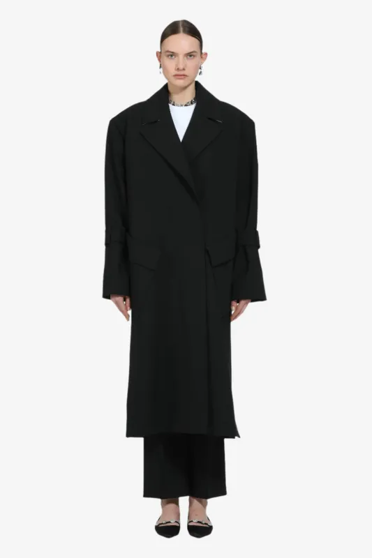 Cappotto lungo oversize con revers largo sold by No. 21