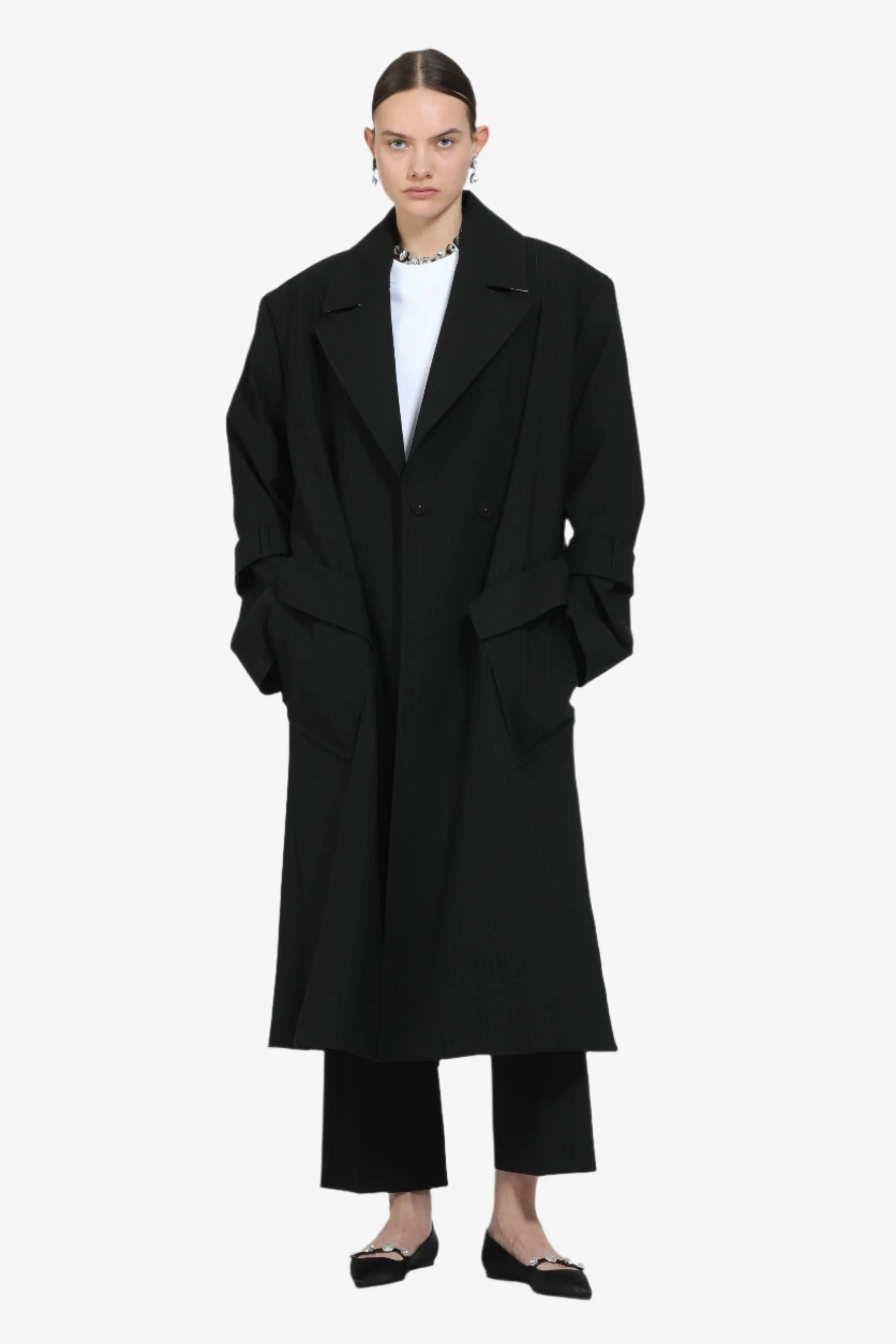 Pantalone straight fit rigato alla caviglia sold by No. 21 product image thumbnail 4