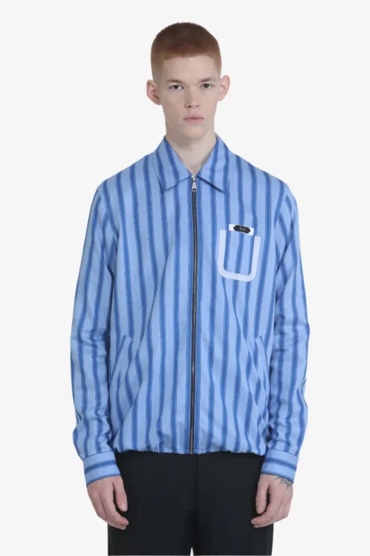 Giacca camicia a righe con zip sold by No. 21