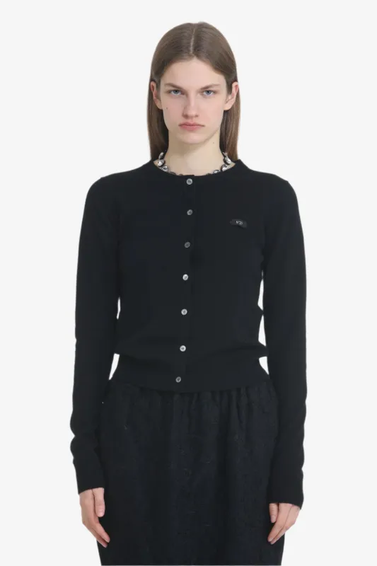 Cardigan girocollo con logo sold by No. 21