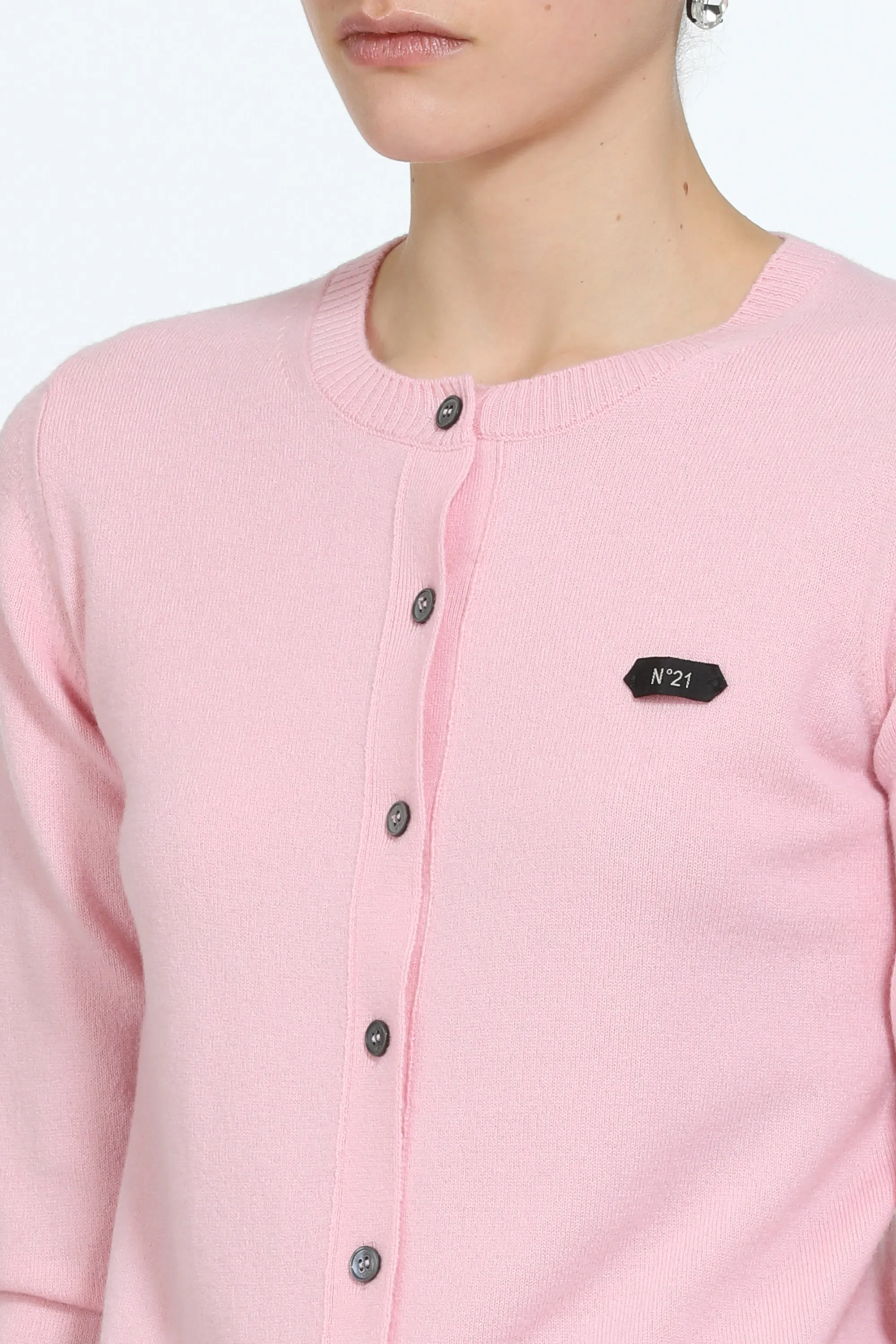 Cardigan girocollo con logo sold by No. 21 product image thumbnail 5