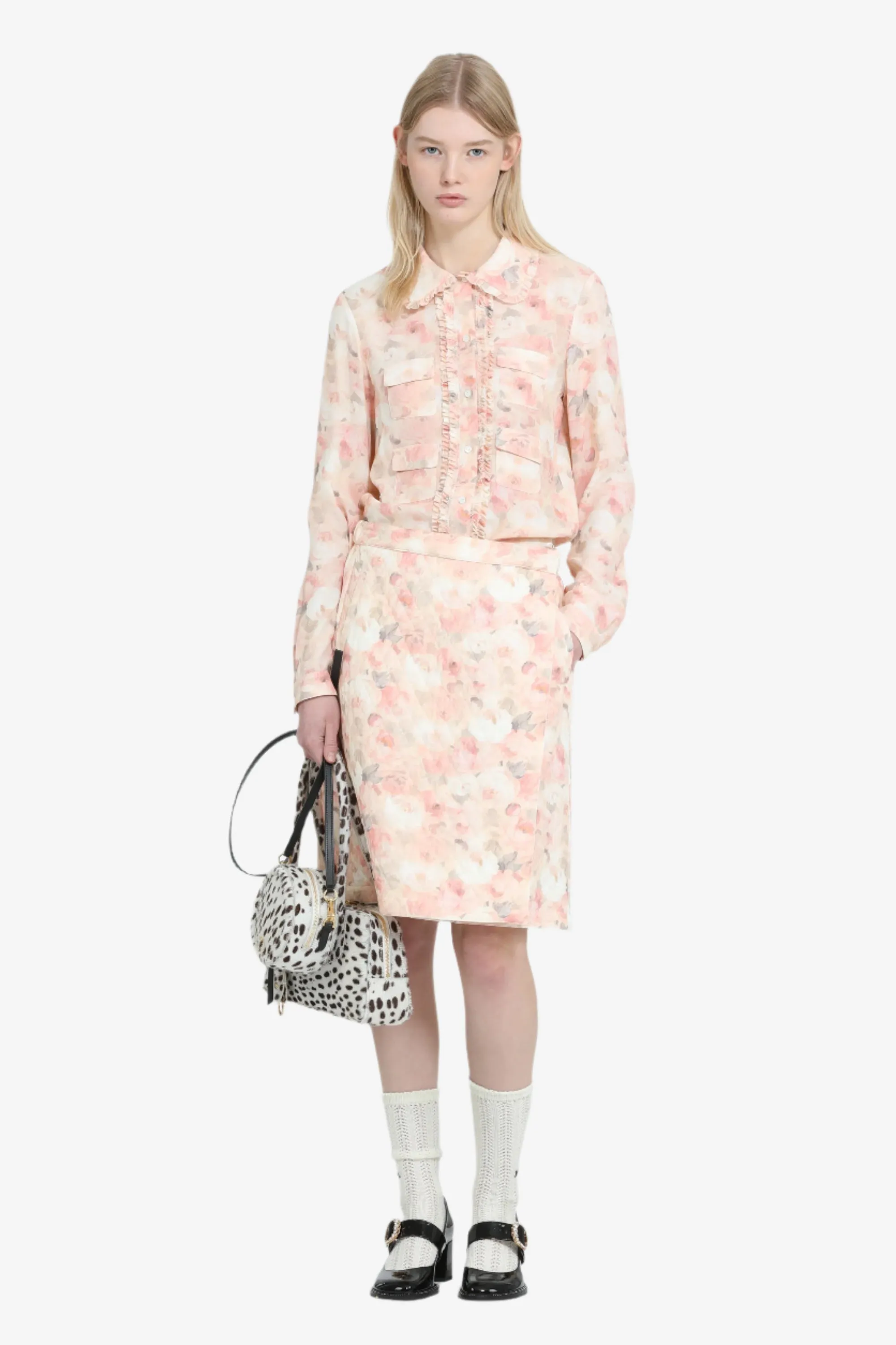 Gonna a portafoglio sopra il ginocchio con stampa fiori sold by No. 21 product image thumbnail 4