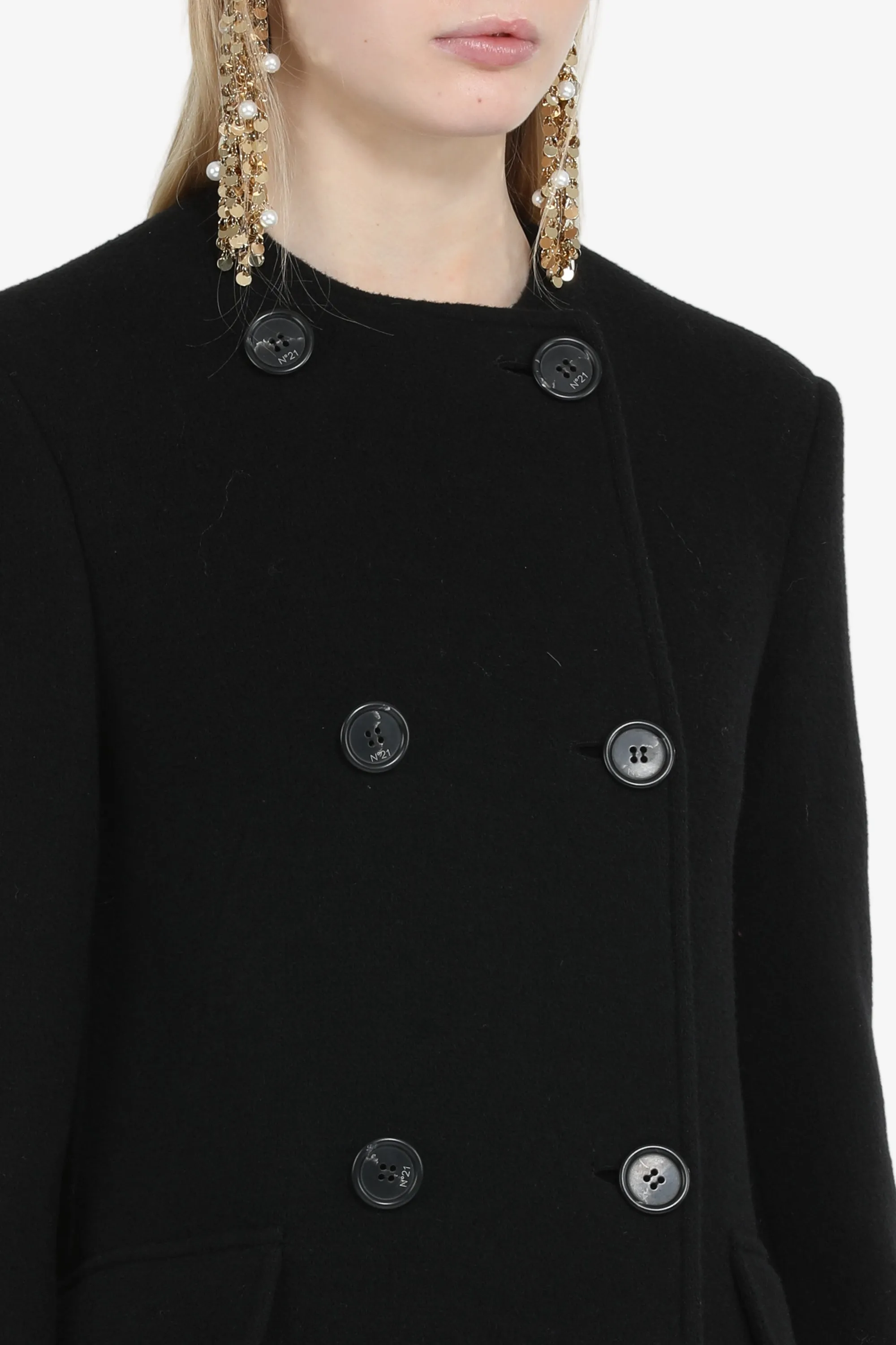 Cappotto lungo doppiopetto senza colletto sold by No. 21 product image thumbnail 5