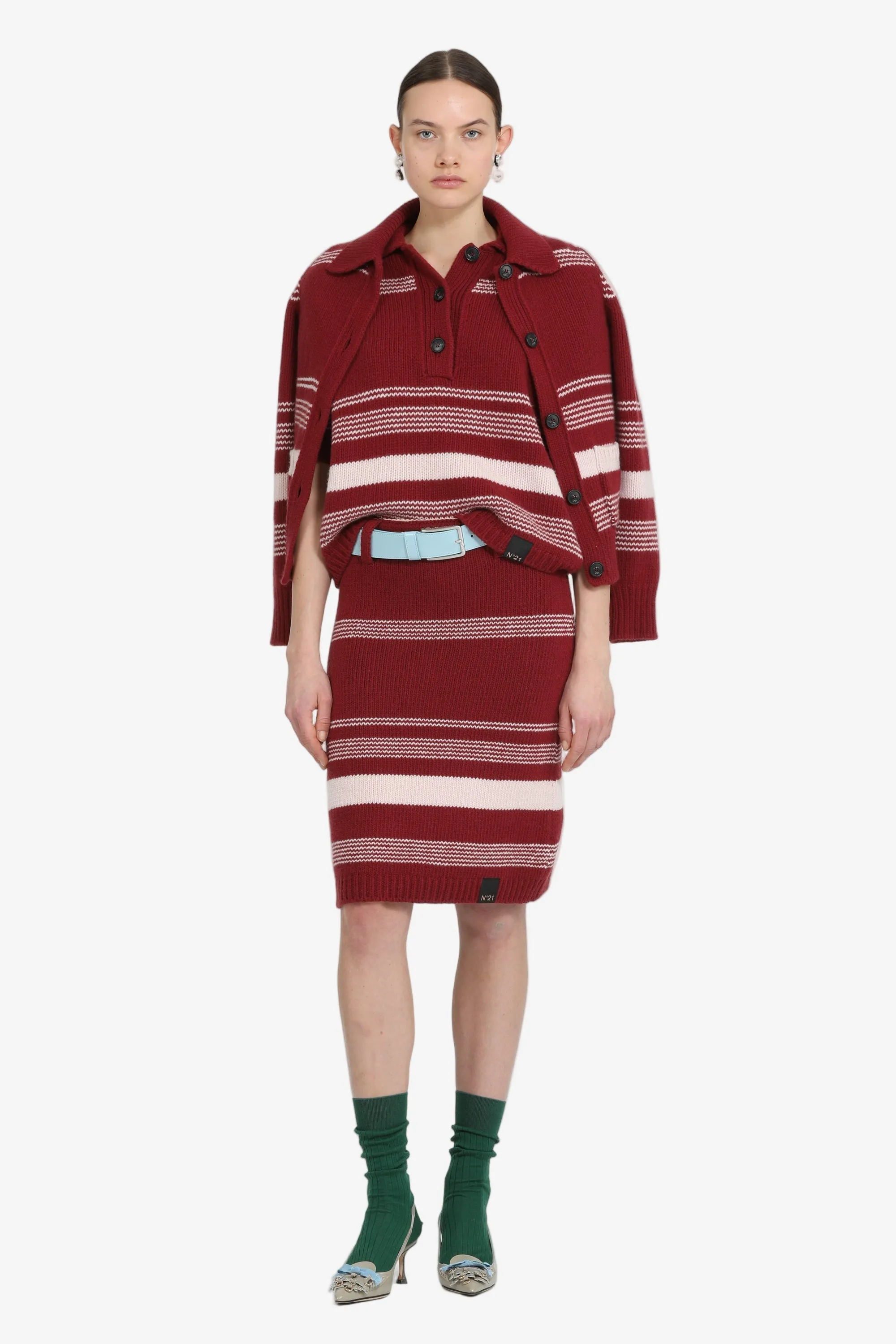 Cardigan a righe con colletto sold by No. 21 product image thumbnail 4