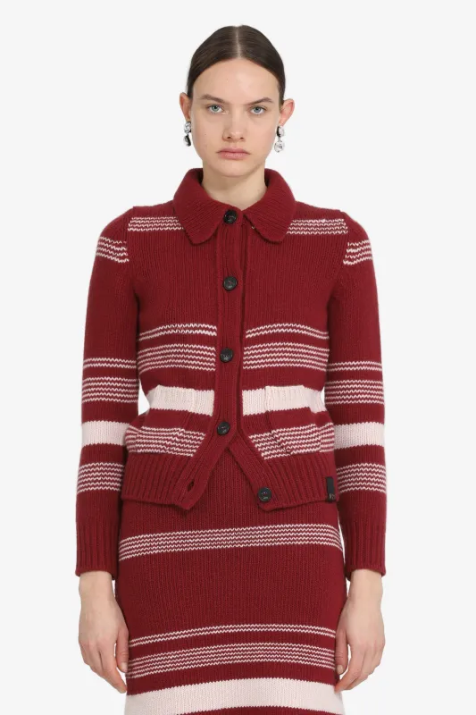 Cardigan a righe con colletto sold by No. 21