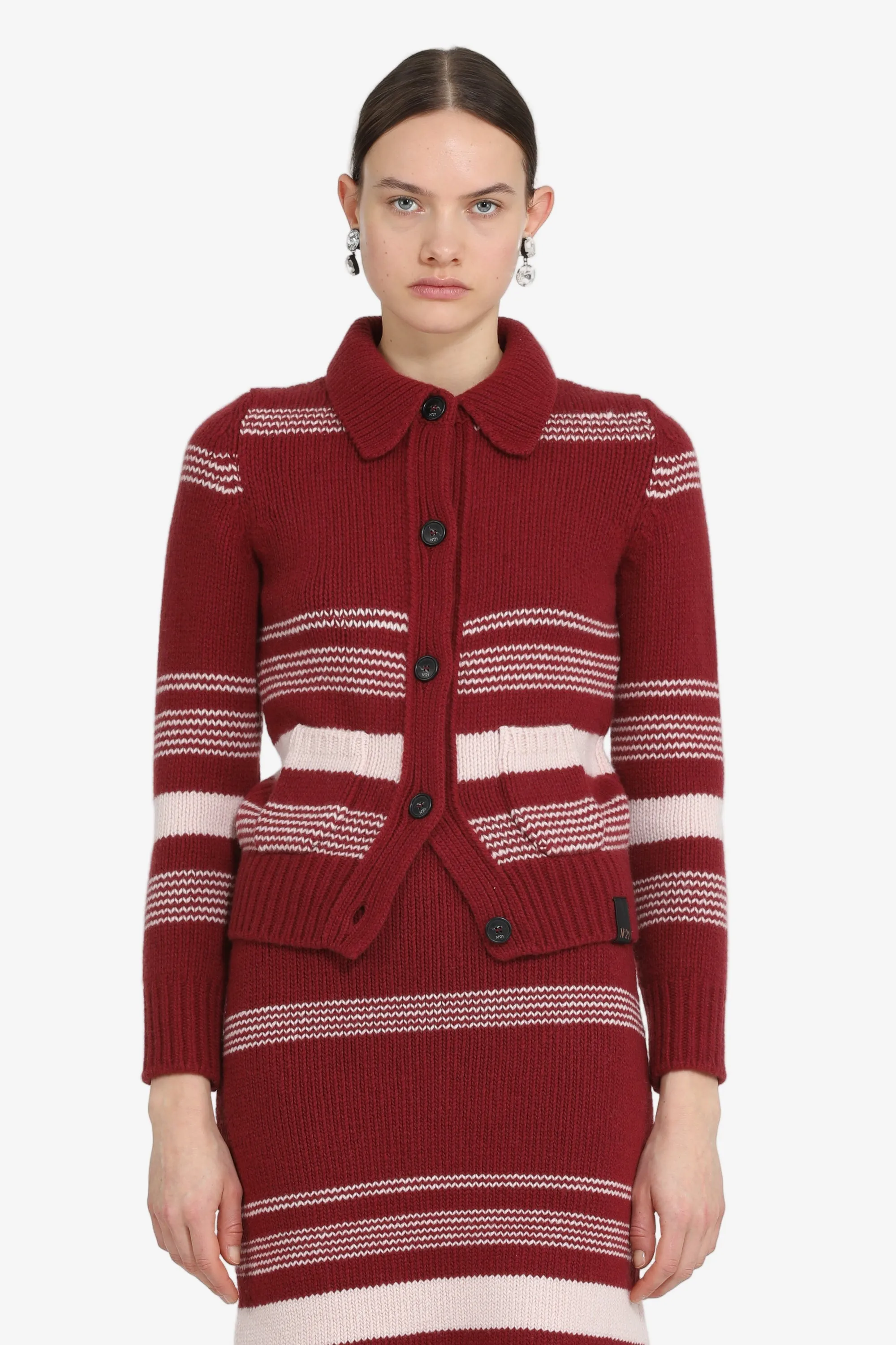 Cardigan a righe con colletto sold by No. 21
