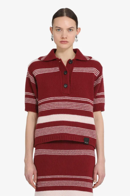 Maglia polo a righe maniche corte sold by No. 21