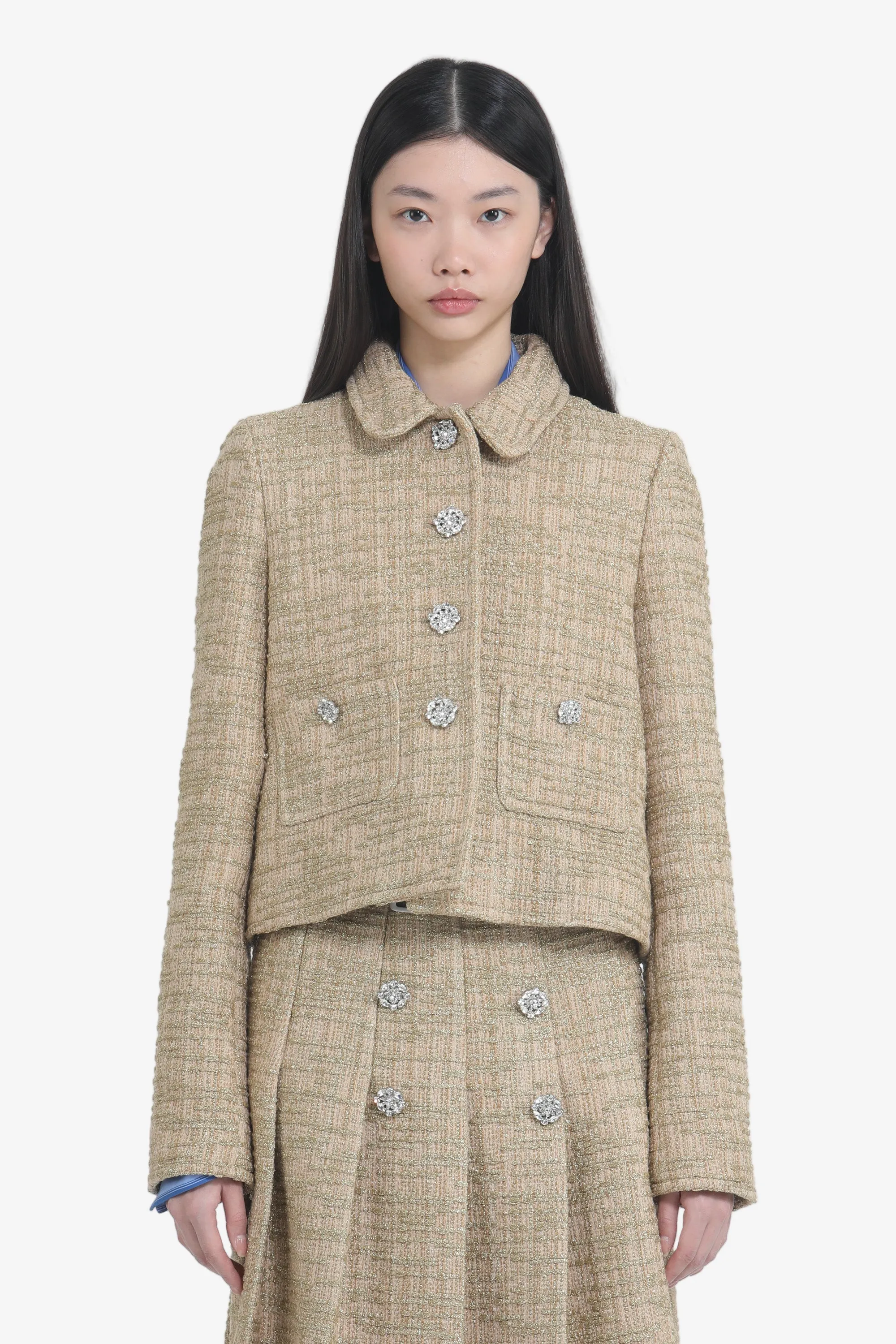 Giacca corta con taschine e bottoni gioiello sold by No. 21
