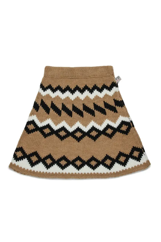 Gonna in maglia con motivo geometrico sold by No. 21