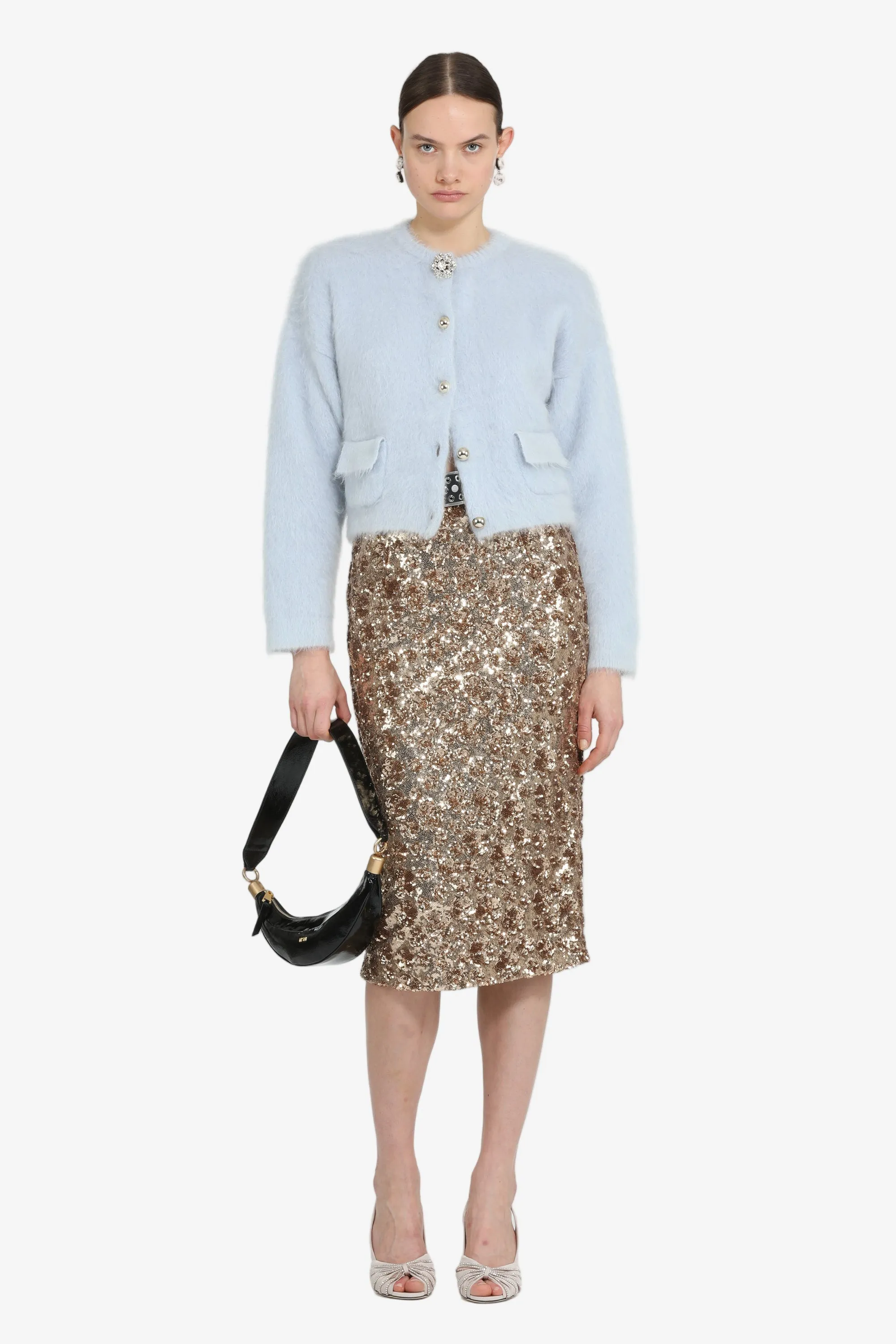 Cardigan girocollo con bottoni gioiello sold by No. 21 product image thumbnail 4