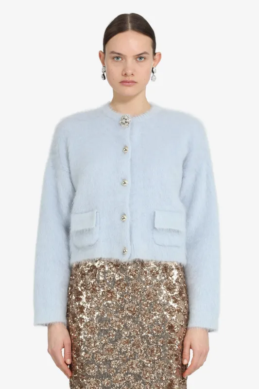 Cardigan girocollo con bottoni gioiello sold by No. 21