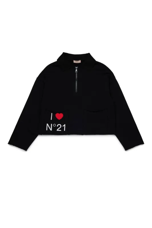 Felpa a zip con stampa I Love N°21 sold by No. 21