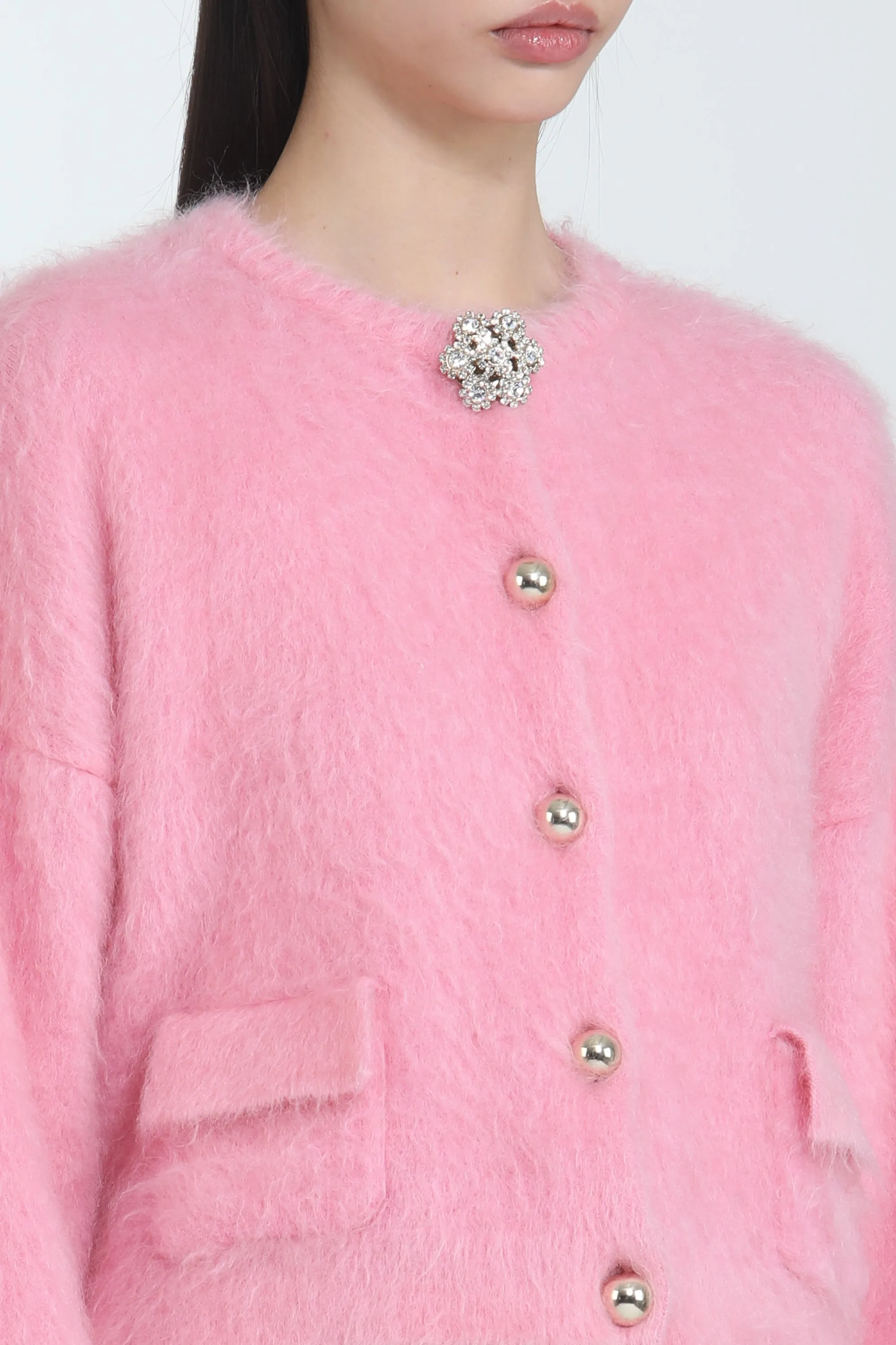 Cardigan girocollo con bottoni gioiello sold by No. 21 product image thumbnail 5