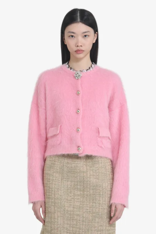 Cardigan girocollo con bottoni gioiello sold by No. 21