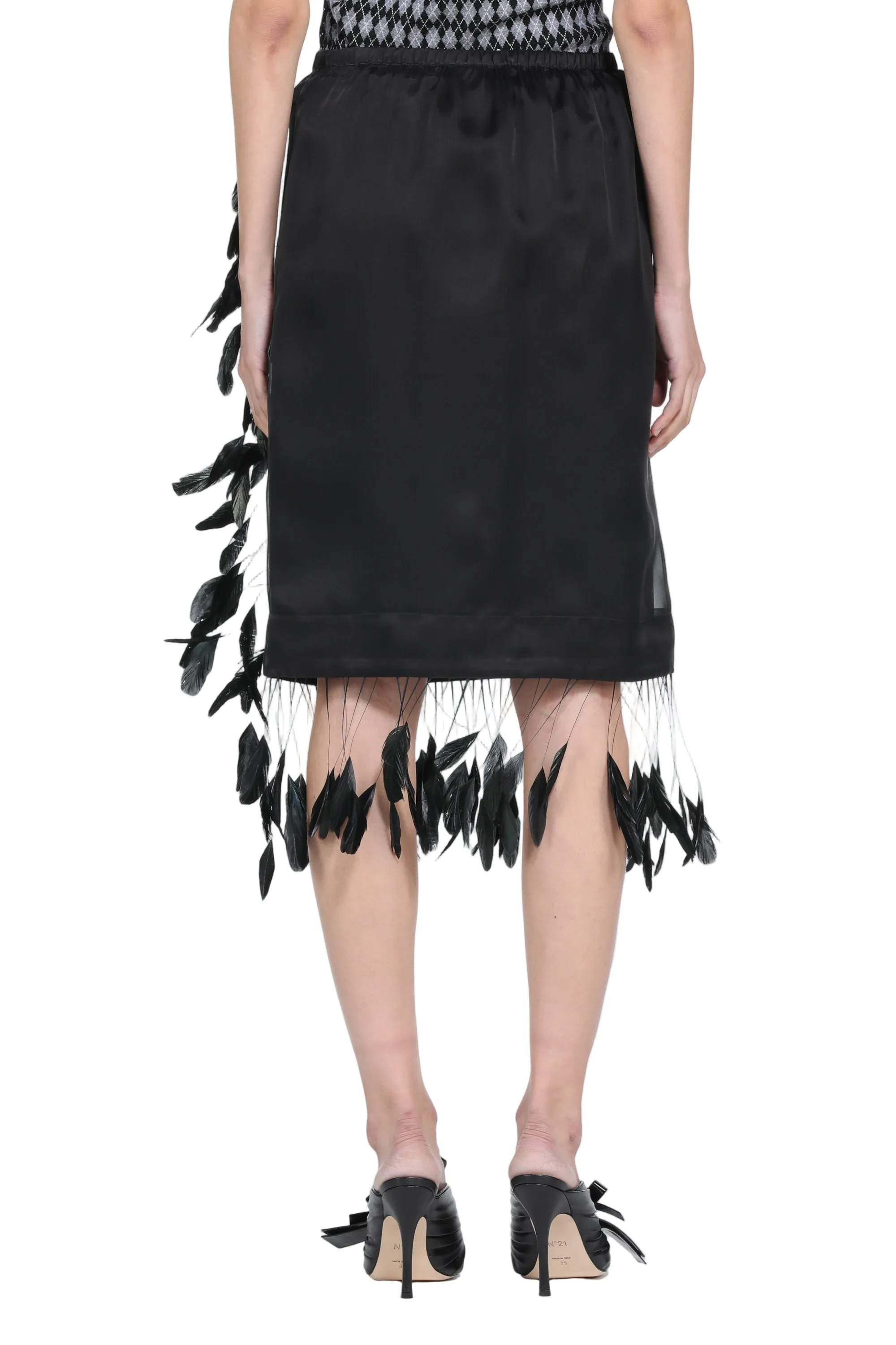 Gonna midi a portafoglio con applicazione piume sold by No. 21 product image thumbnail 2