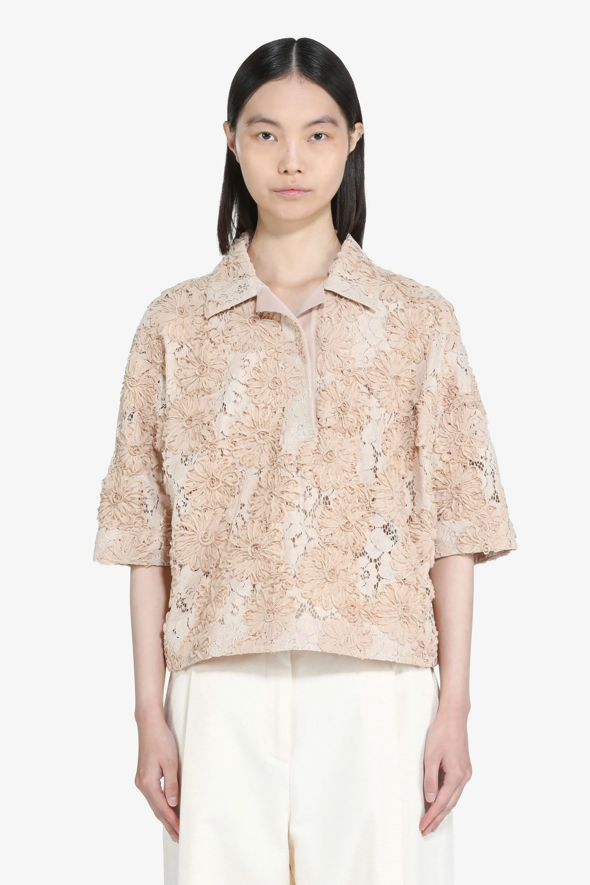 Polo over in pizzo sold by No. 21