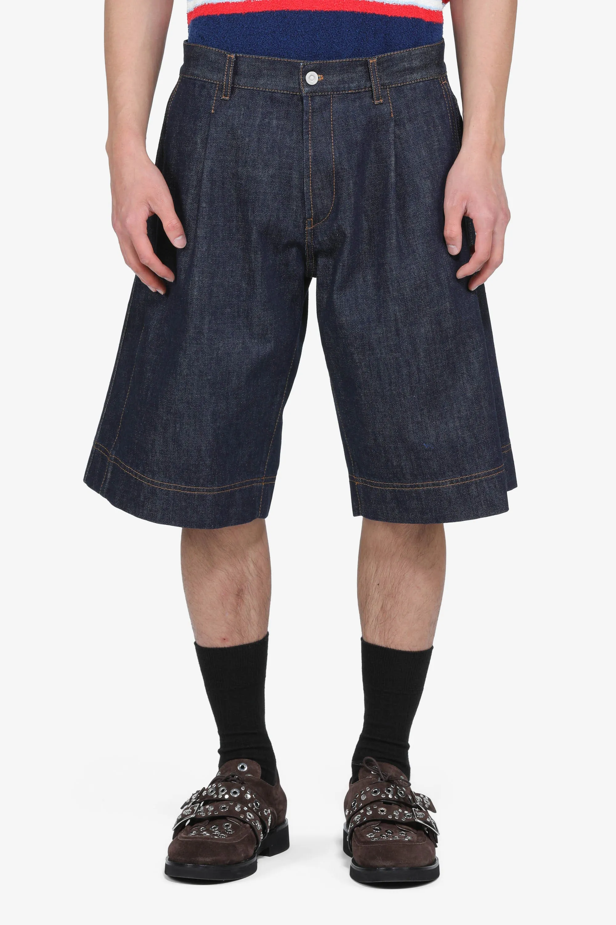 Pantalone bermuda in denim sold by No. 21