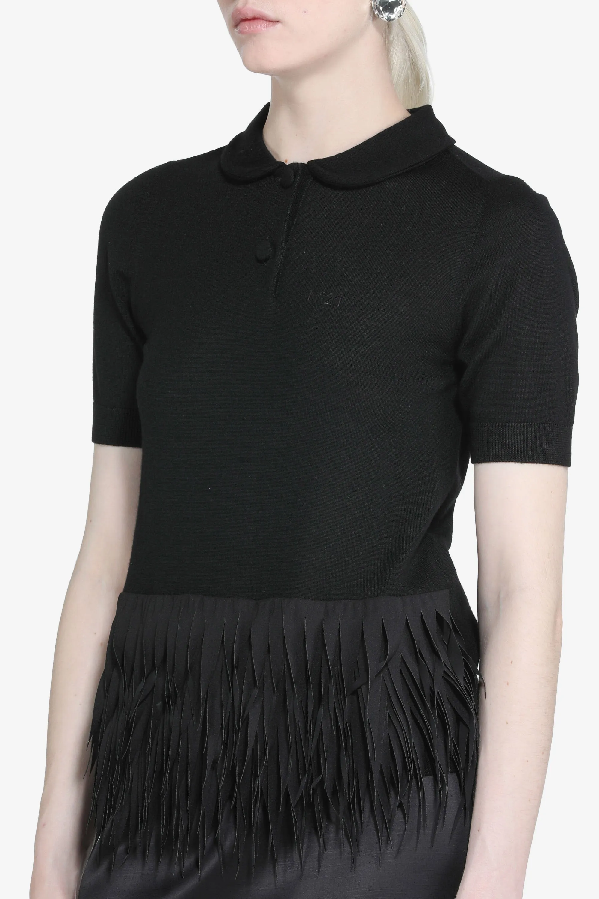 Maglia a polo maniche corte con frange sold by No. 21 product image thumbnail 5