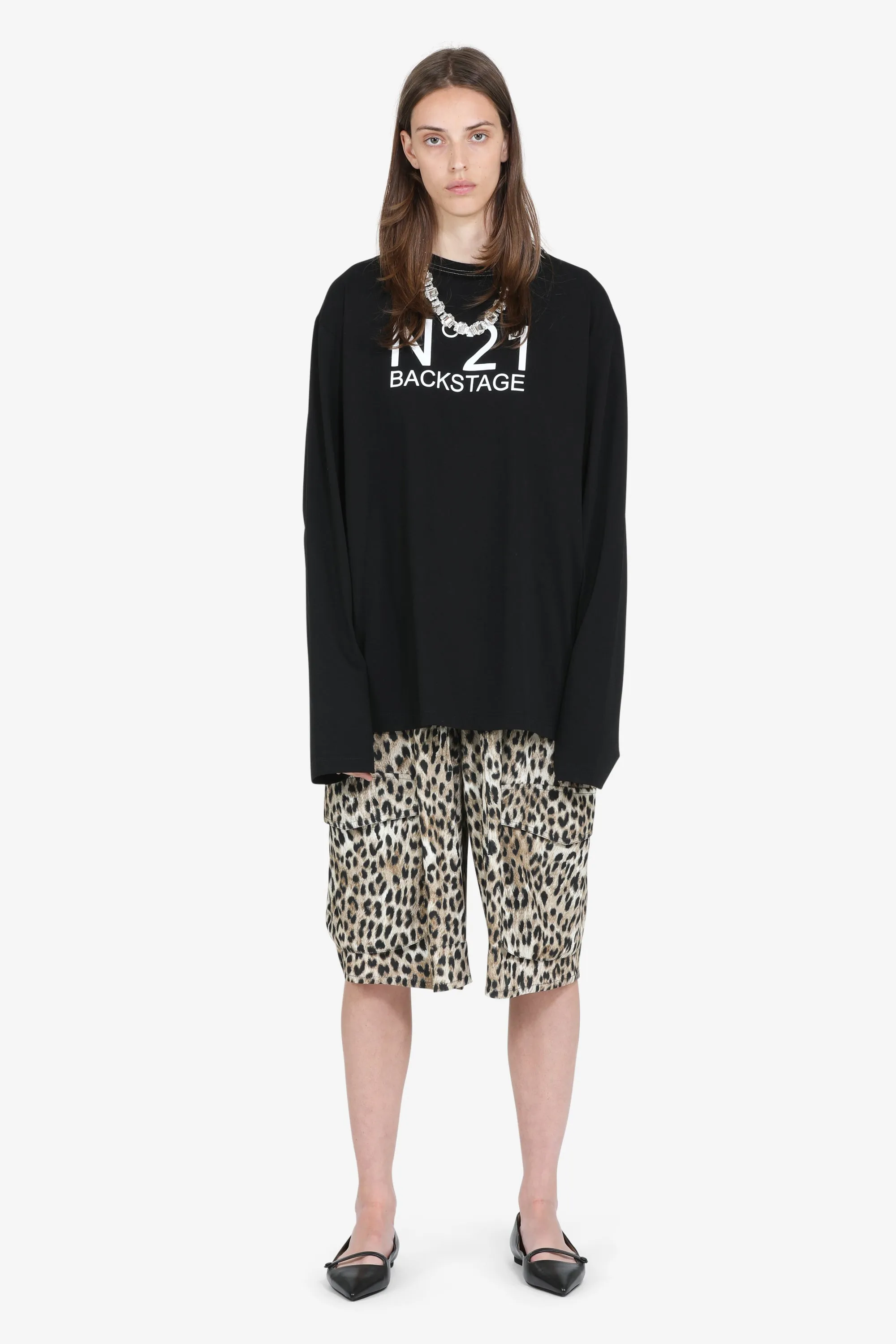 Bermuda baggy con stampa leopardata sold by No. 21 product image thumbnail 2