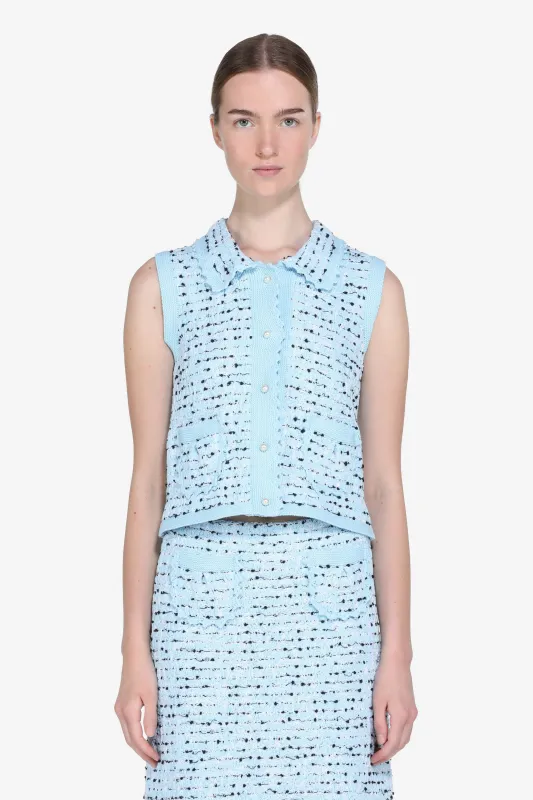 Gilet in maglia con bottoni perla made by No. 21
