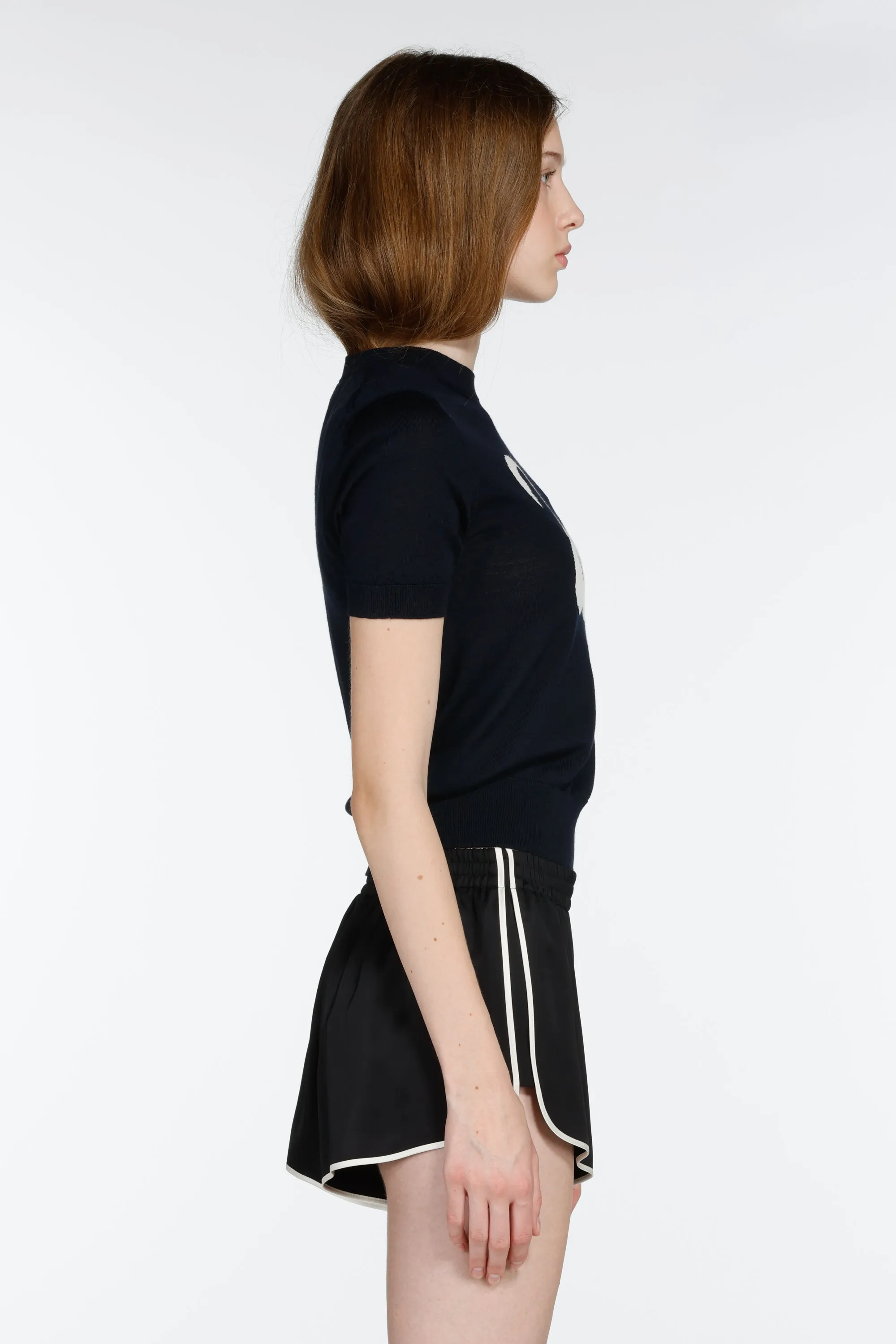 Maglia girocollo a maniche corte con disegno jacquard sold by No. 21 product image thumbnail 3