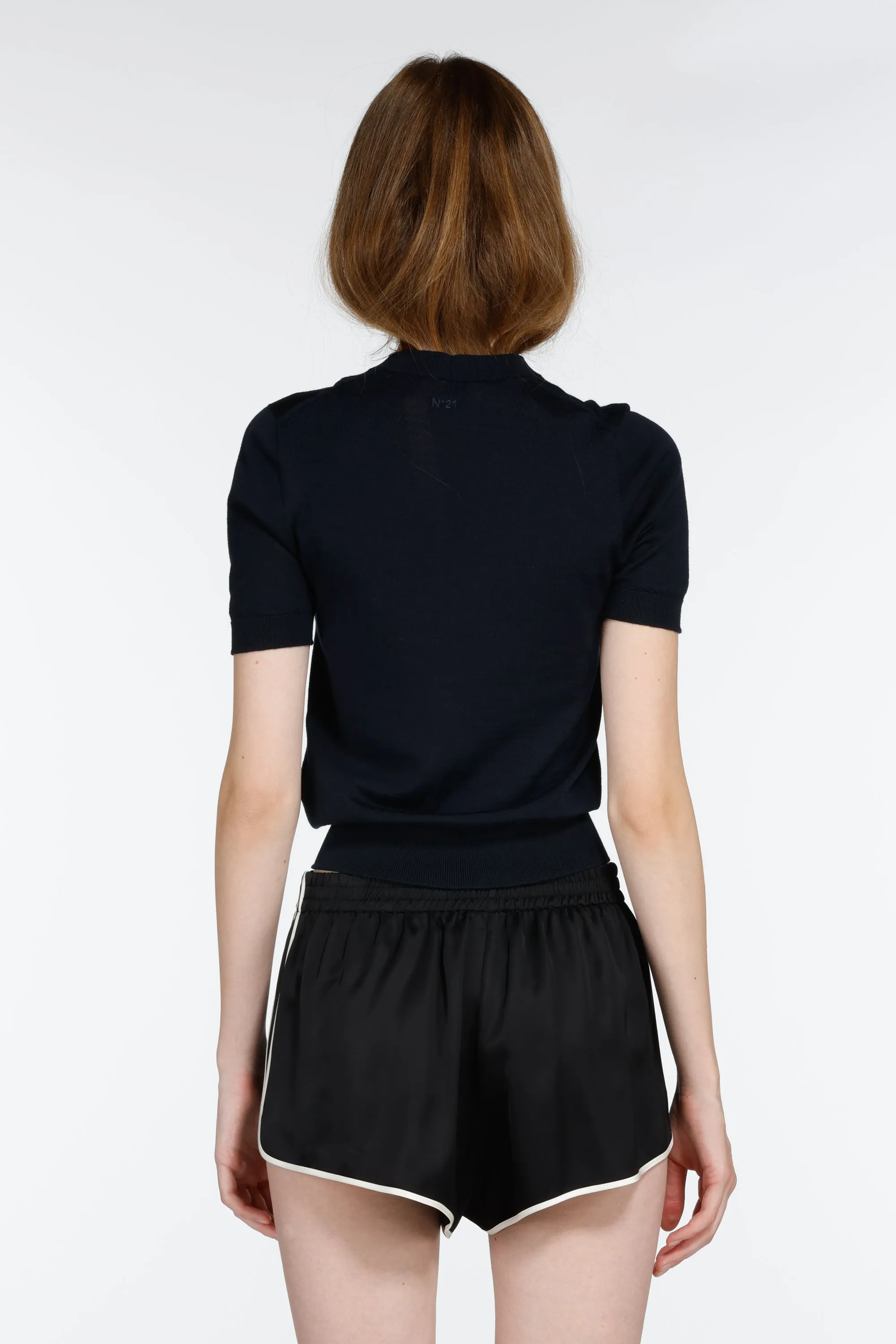 Maglia girocollo a maniche corte con disegno jacquard sold by No. 21 product image thumbnail 2