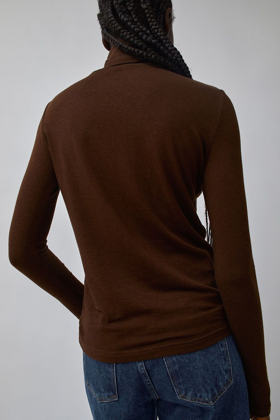 Mijeong Park Roll Neck Jersey Top in Dark Brown sold by No. 6 product image thumbnail 4