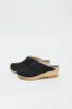 No.6 Bridget Clog on Mid Wedge in Black Suede sold by No. 6