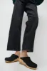 No.6 Bridget Clog on Mid Wedge in Black Suede sold by No. 6